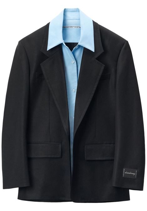 Blazer monopetto Pre-styled in nero e celeste Alexander Wang - donna